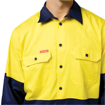 Hard Yakka Y04605 Core HiVis Long Sleeve Heavyweight Cotton Drill Shirt