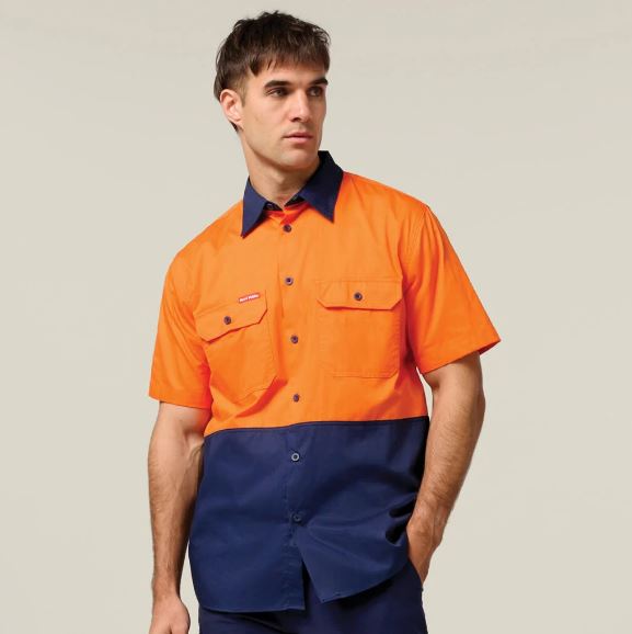 Hard Yakka Y04620 Core HiVis 2 Tone Light Weight Vented Shirt