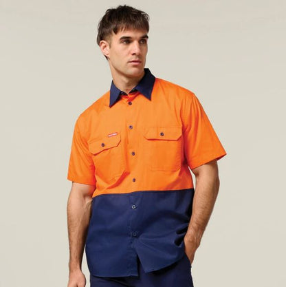 Hard Yakka Y04620 Core HiVis 2 Tone Light Weight Vented Shirt