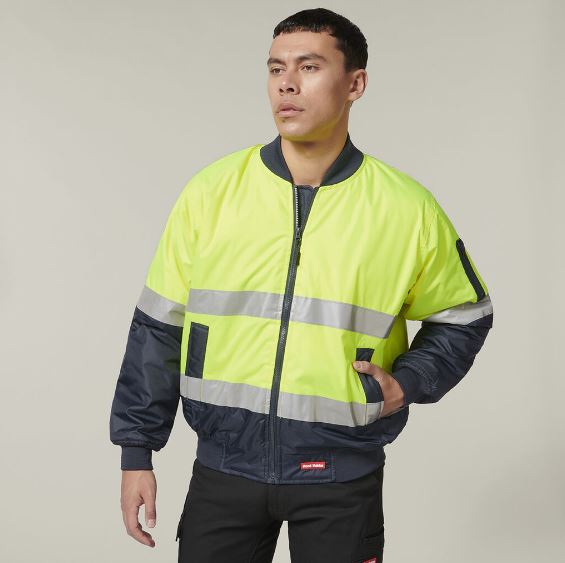 Hard Yakka Y06675 Core Hi Vis 2 Tone Taped Waterproof Bomber Jacket