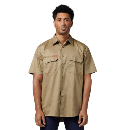 Hard Yakka Y07510 Short Sleeve Open Front Cotton Drill Work Shirt