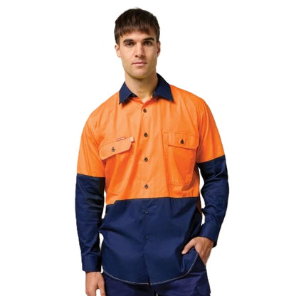 Hard Yakka Y07558 Koolgear HiVis 2-Tone Vented Long Sleeve Shirt