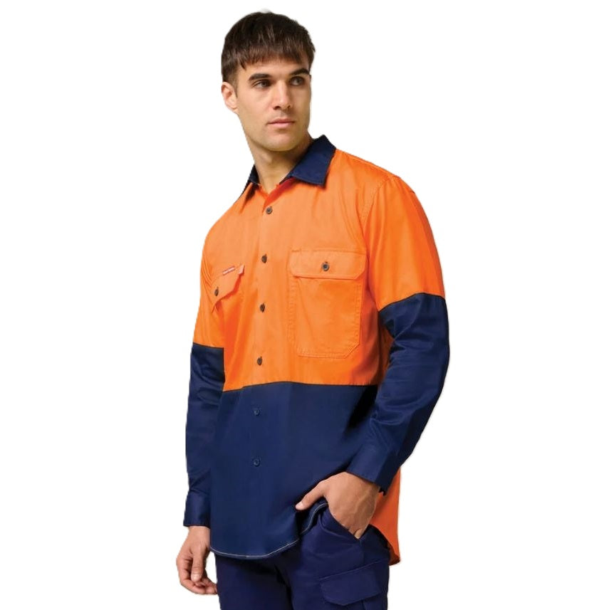 Hard Yakka Y07558 Koolgear HiVis 2-Tone Vented Long Sleeve Shirt