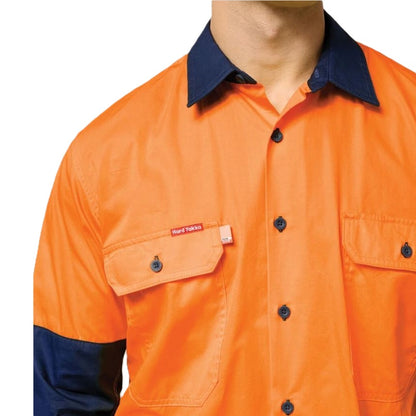 Hard Yakka Y07558 Koolgear HiVis 2-Tone Vented Long Sleeve Shirt