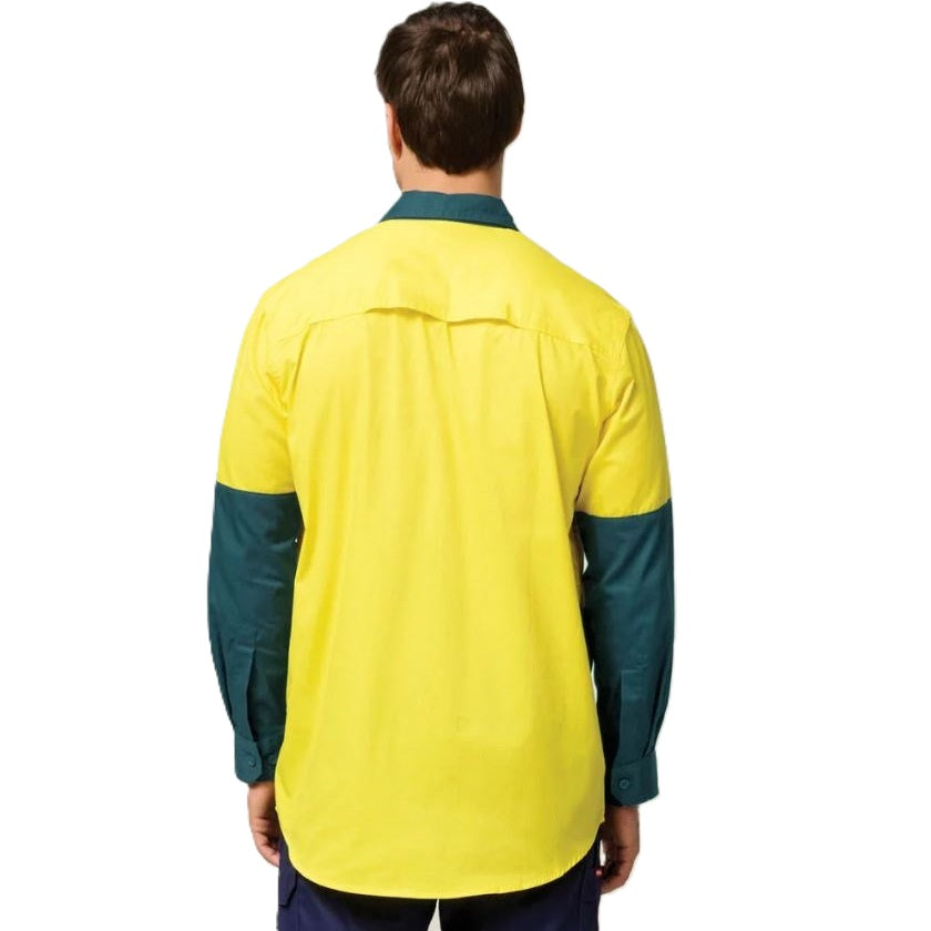 Hard Yakka Y07558 Koolgear HiVis 2-Tone Vented Long Sleeve Shirt