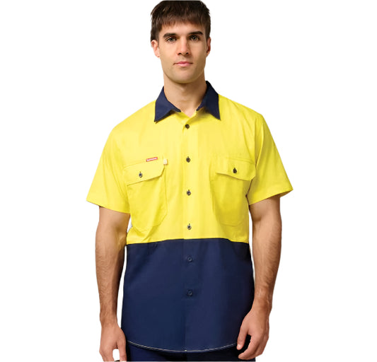 Hard Yakka Y04620 Core Hivis 2-Tone Light Weight Vented Shirt