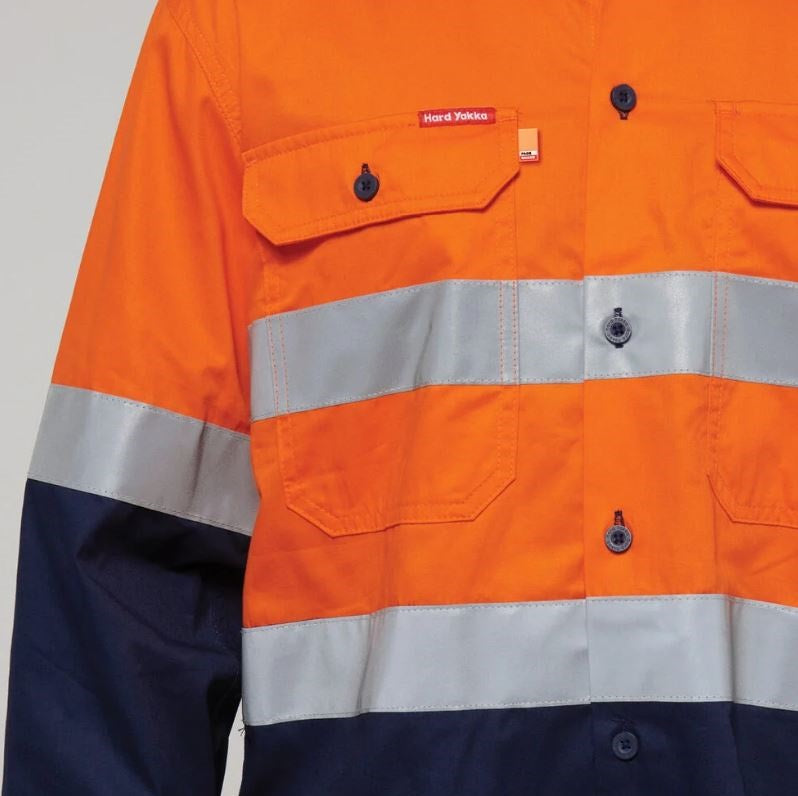Hard Yakka Y07940 Core LS 2Tone Taped Vented Shirt