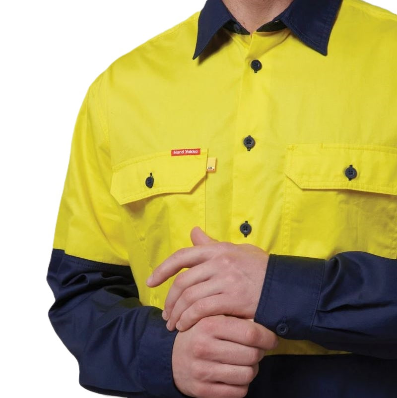 Hard Yakka Y07950 Core Long Sleeve 2-Tone Vented Shirt