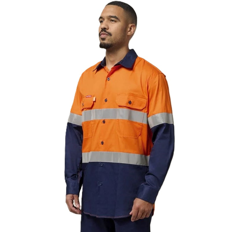 Hard Yakka Y07978 Koolgear HiVis 2-Tone Vented Long Sleeve Cotton Shirt