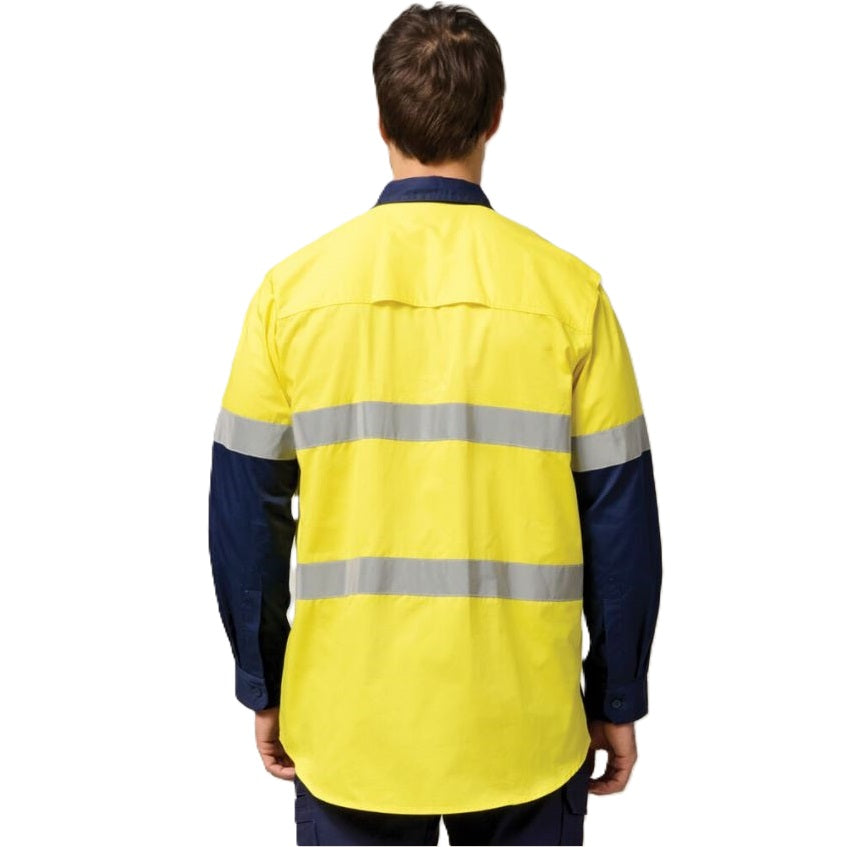 Hard Yakka Y07978 Koolgear HiVis 2-Tone Vented Long Sleeve Cotton Shirt