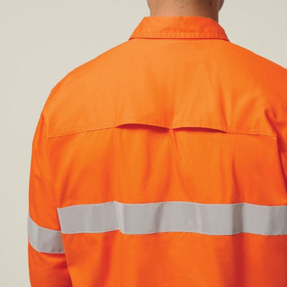 Hard Yakka Y07996 Koolgear Hi-Vis Tape Vented Cotton Twill Shirt