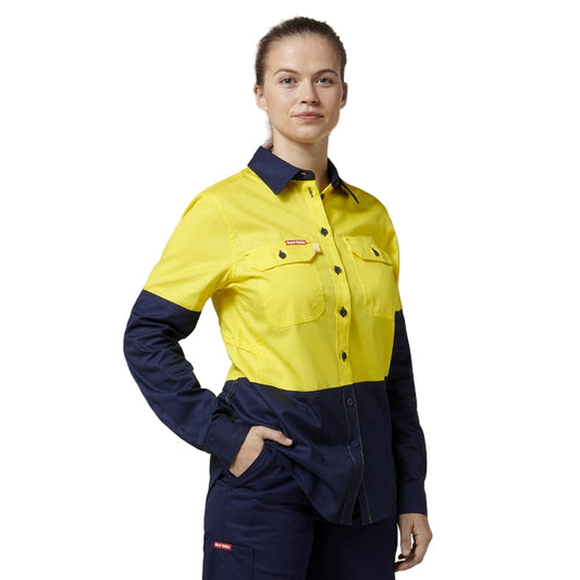 Hard Yakka Y08225 Womens Koolgear HiVis Ventilated Long Sleeve Shirt