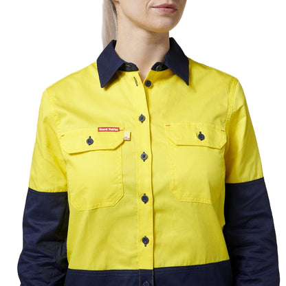 Hard Yakka Y08225 Womens Koolgear HiVis Ventilated Long Sleeve Shirt