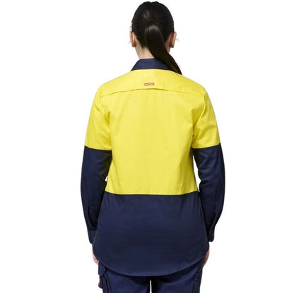 Hard Yakka Y08423 Womens Long Sleeve Hi Vis 2 Tone Vented Shirt