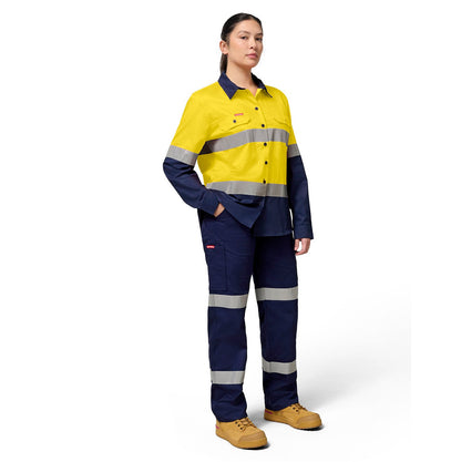 Hard Yakka Y08805 Core Womens HiVis Lightweight 2-Tone Taped Shirt