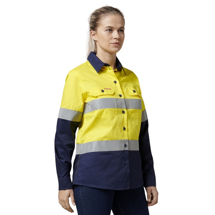 Hard Yakka Y08805 Core Womens HiVis Lightweight 2-Tone Taped Shirt