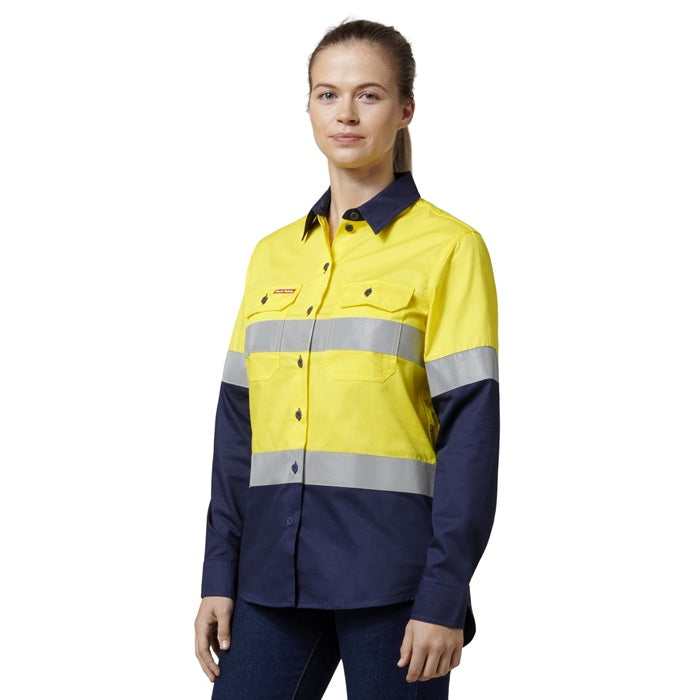 Hard Yakka Y08805 Core Womens HiVis Lightweight 2-Tone Taped Shirt