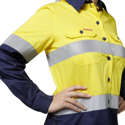 Hard Yakka Y08805 Core Womens HiVis Lightweight 2-Tone Taped Shirt