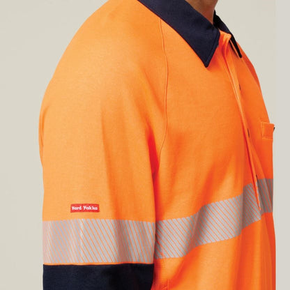 Hard Yakka Y11379 Koolgear HiVisibility Two Tone Long Sleeve Ventilated Polo With Segmented Tape