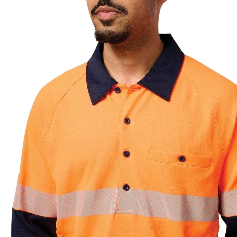 Hard Yakka Y19270 HiVis 2-Tone 1/4 Zip Brushed Fleece Taped Jumper