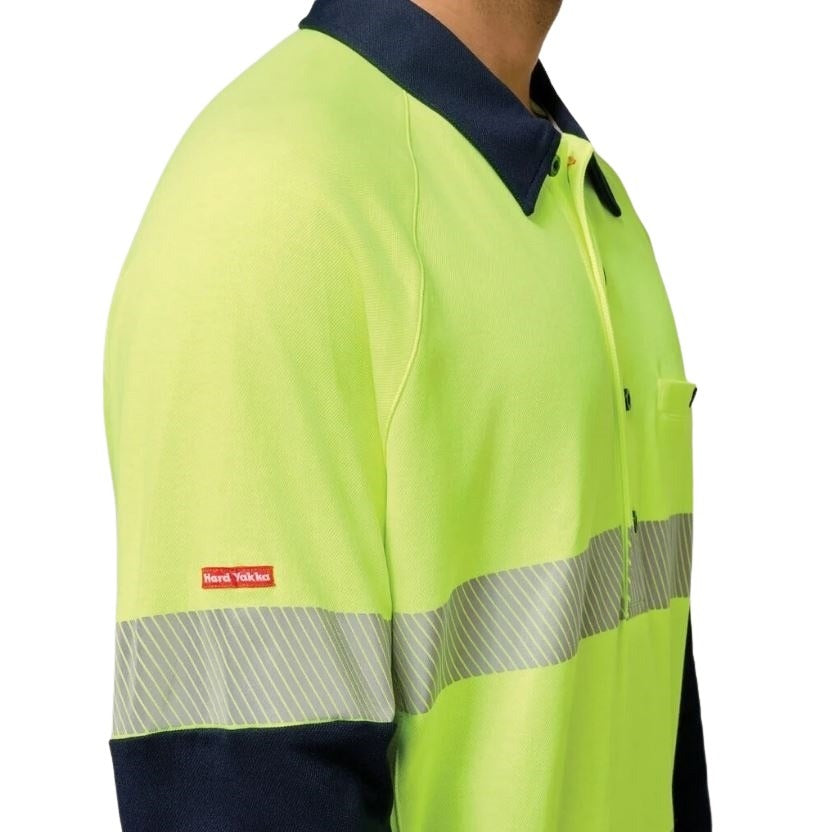 Hard Yakka Y19270 HiVis 2-Tone 1/4 Zip Brushed Fleece Taped Jumper