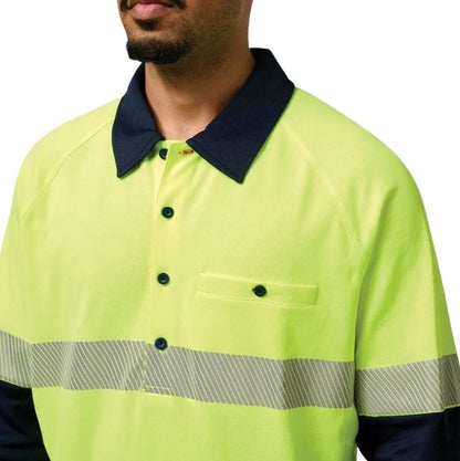 Hard Yakka Y19270 HiVis 2-Tone 1/4 Zip Brushed Fleece Taped Jumper