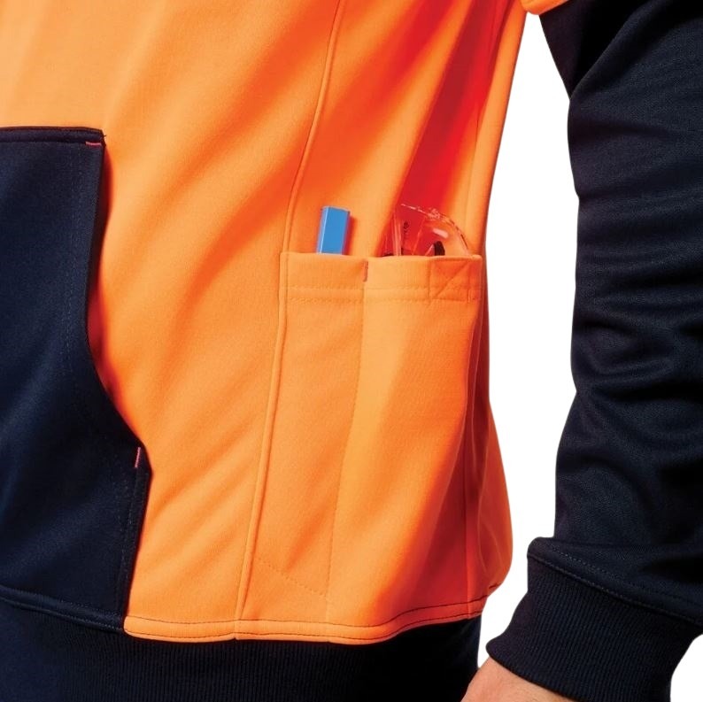 Hard Yakka Y19325 HiVis Two Tone Brushed Fleece Hoodie
