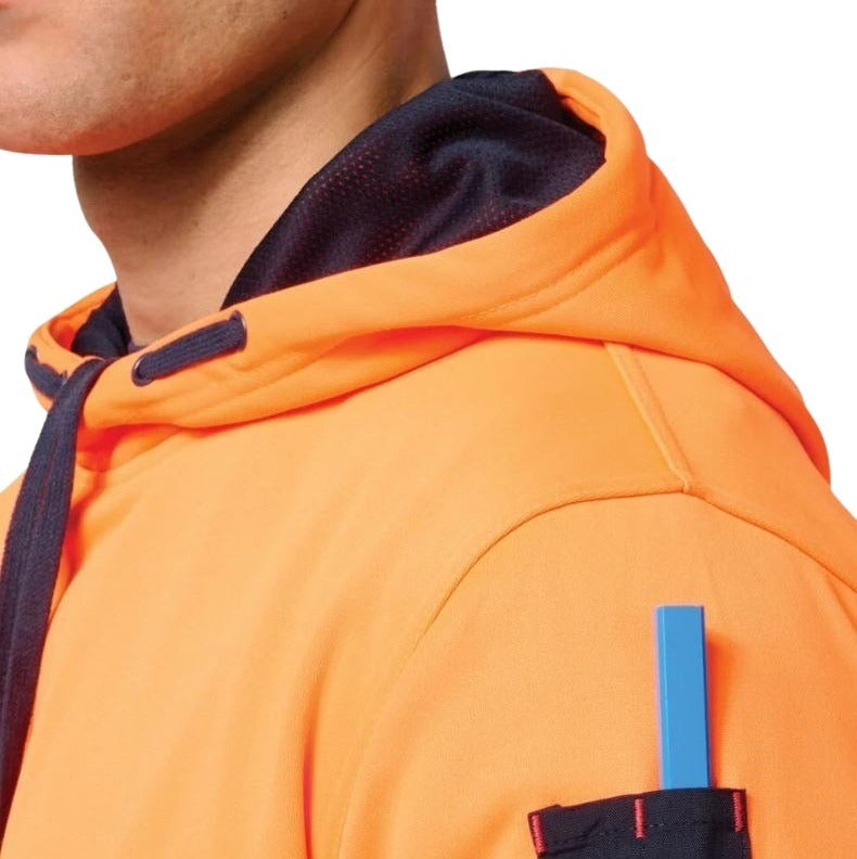 Hard Yakka Y19325 HiVis Two Tone Brushed Fleece Hoodie