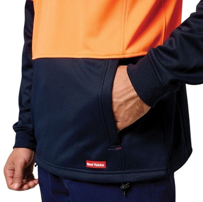 Hard Yakka Y19330 HiVis 2 Tone 1/4 Zip Brushed Fleece Jumper