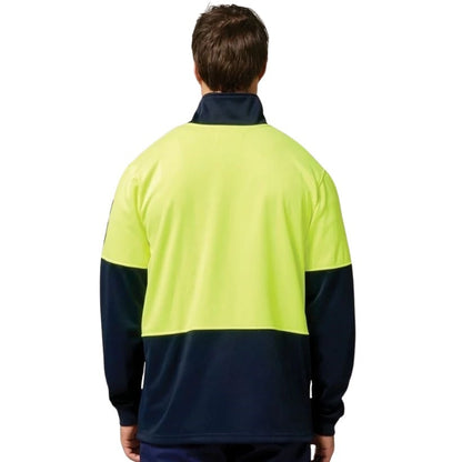 Hard Yakka Y19330 HiVis 2 Tone 1/4 Zip Brushed Fleece Jumper