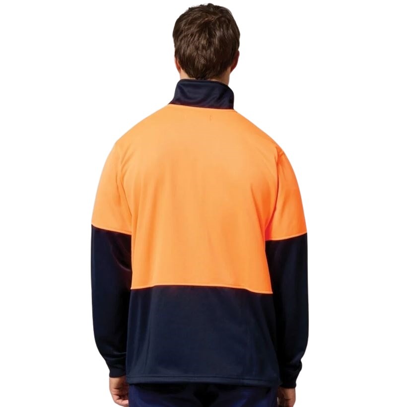 Hard Yakka Y19330 HiVis 2 Tone 1/4 Zip Brushed Fleece Jumper