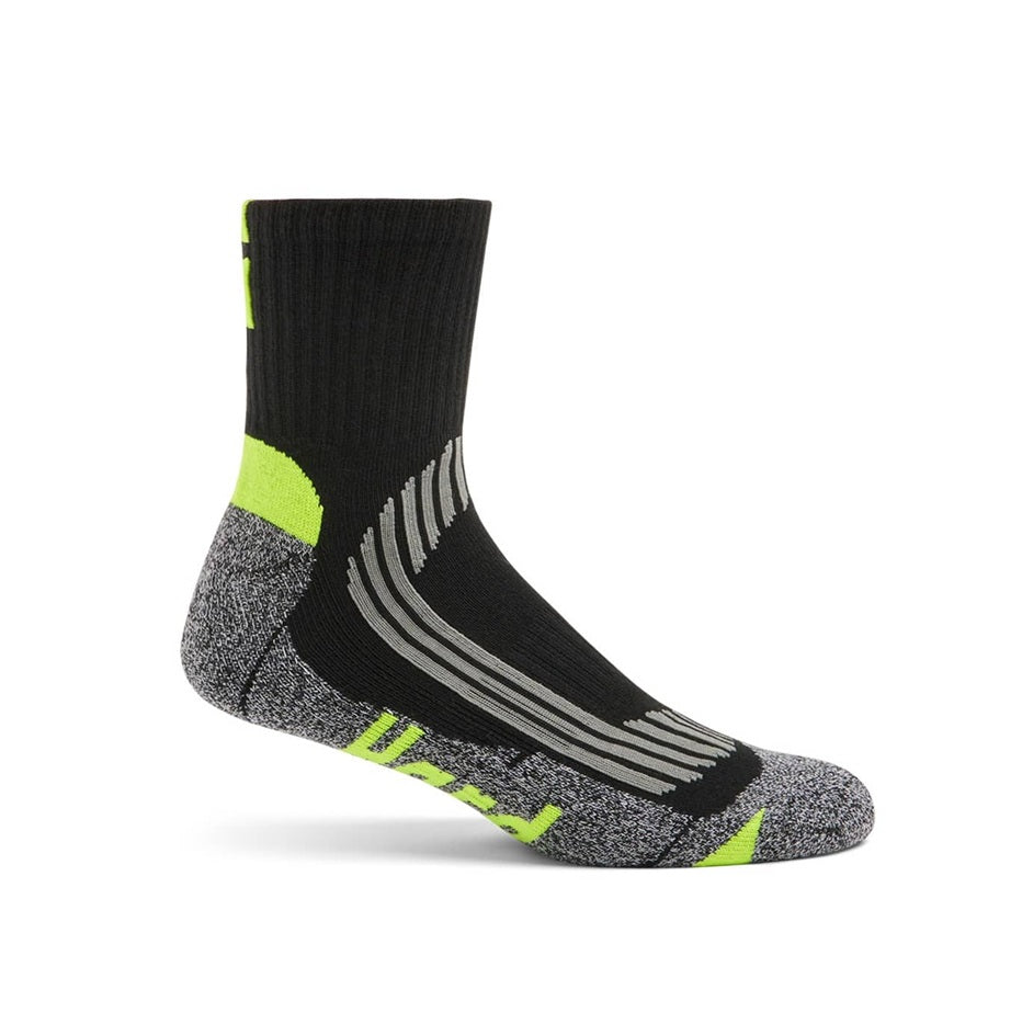 Hard Yakka Y20017 Core Coolmax Padded Quarter Crew Sock 2PK