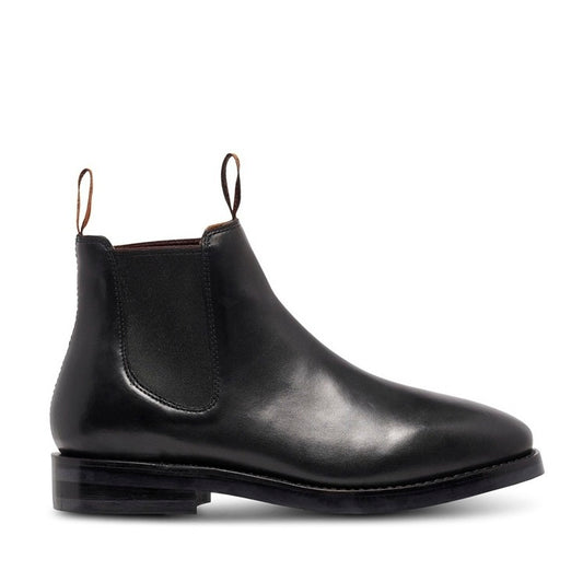 Black chelsea Mustang Signature Y61061 Mens Pull Up Leather Non Safety Boot