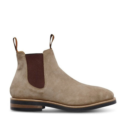 Beige suede Chelsea Mustang Signature Y61063 Mens Pull Up Leather Non Safety Boot