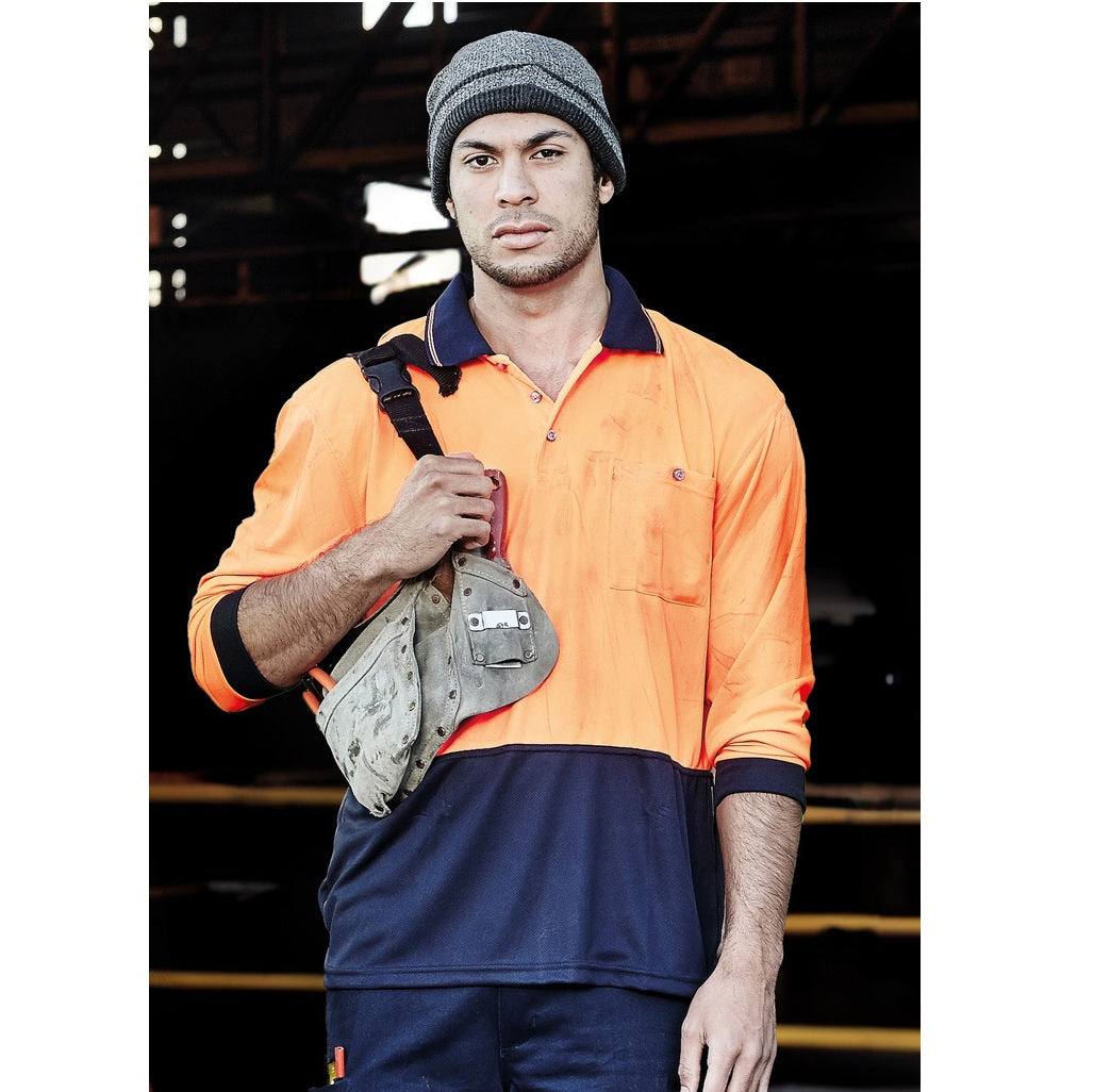 Syzmik ZH232 Unisex HiVis Basic Spliced L/S Polo
