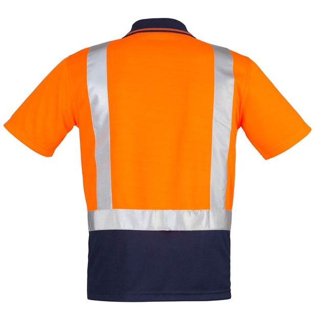 Syzmik ZH233 Mens HiVis Spliced Short Sleeve Polo Shoulder Tape