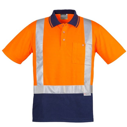 Syzmik ZH233 Mens HiVis Spliced Short Sleeve Polo Shoulder Tape