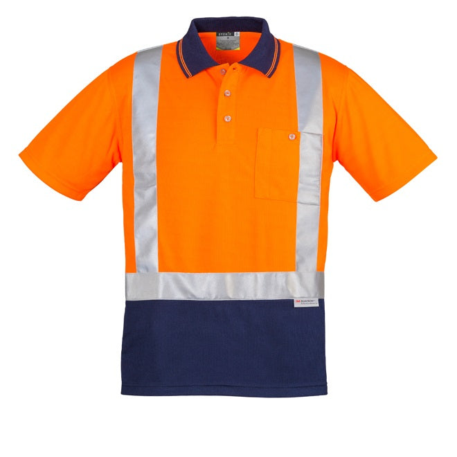 Syzmik ZH233 Mens HiVis Spliced S/S Polo Shoulder Tape