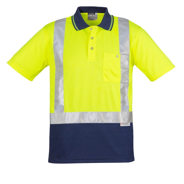 Syzmik ZH233 Mens HiVis Spliced S/S Polo Shoulder Tape