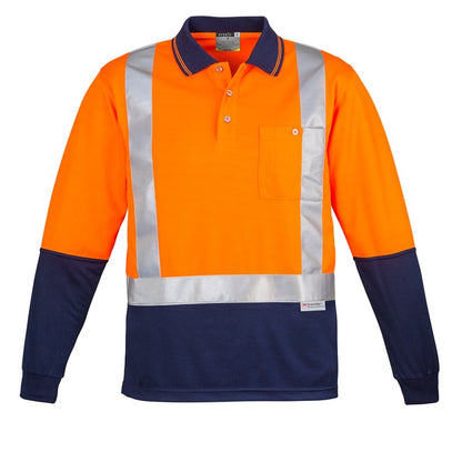 Syzmik ZH234 Mens HiVis Spliced L/S Polo Shoulder Tape