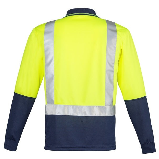 Syzmik ZH234 Mens HiVis Spliced Long Sleeve Polo Shoulder Tape