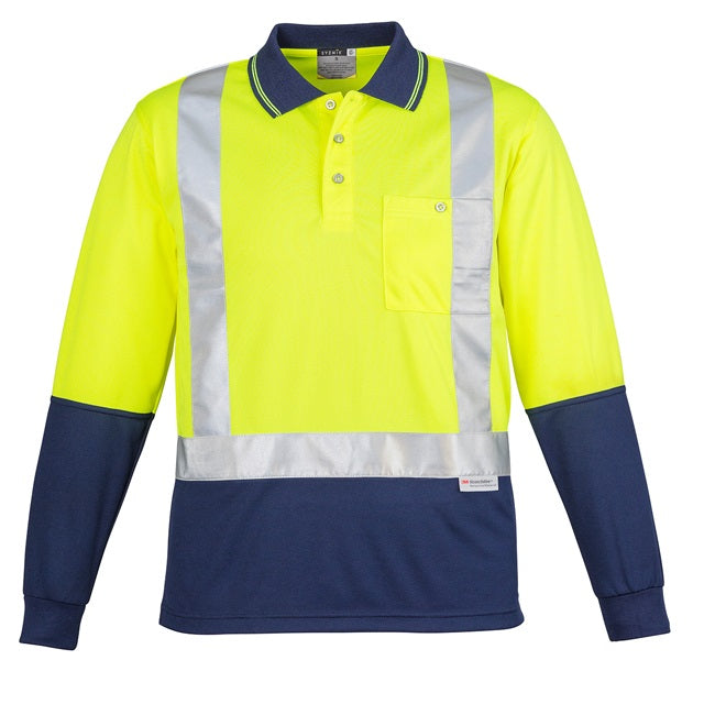 Syzmik ZH234 Mens HiVis Spliced L/S Polo Shoulder Tape