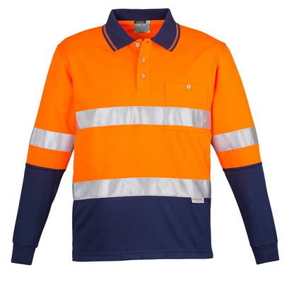 Syzmik ZH235 Mens HiVis Spliced L/S Polo Hooped Tape
