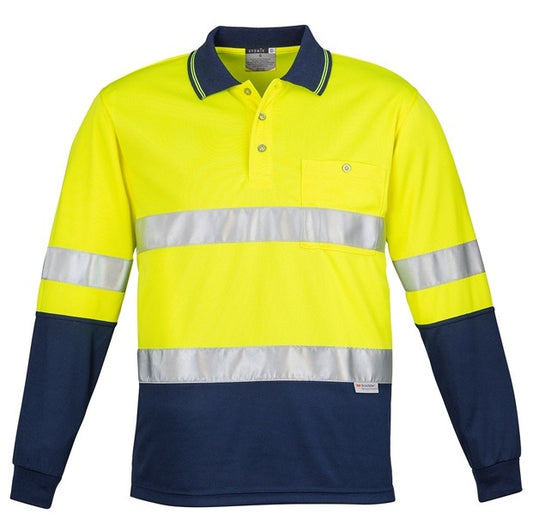 Syzmik ZH235 Mens HiVis Spliced Long Sleeve Polo Hooped Tape