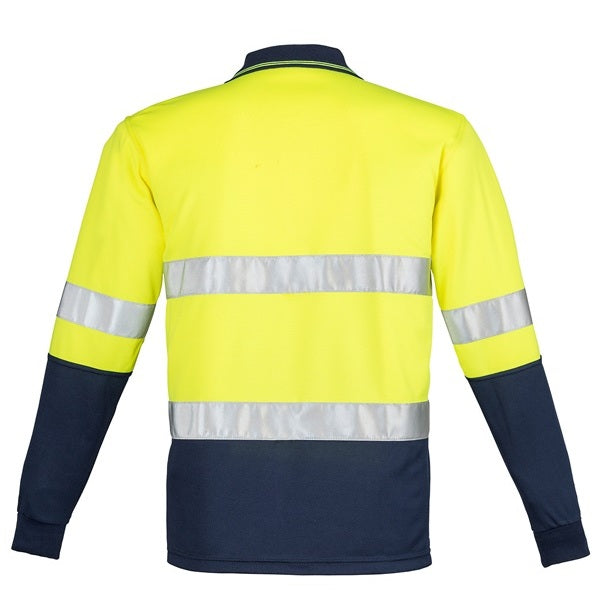Syzmik ZH235 Mens HiVis Spliced Long Sleeve Polo Hooped Tape