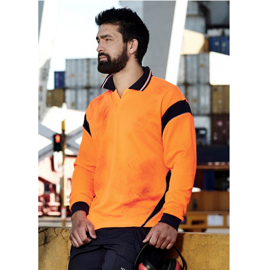 Syzmik ZH249 Mens HiVis Aztec L/S Polo
