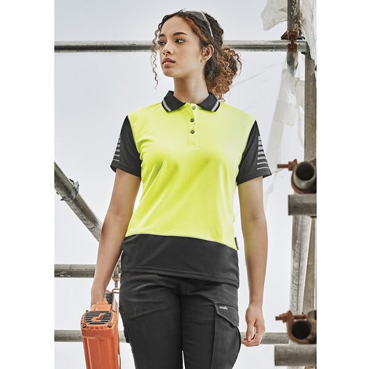 Syzmik ZHL236 Womens HiVis Zone S/S Polo