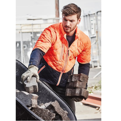 Syzmik ZJ420 DISCONTINUED Hi Vis Unisex Hexagonal Puffer Jacket
