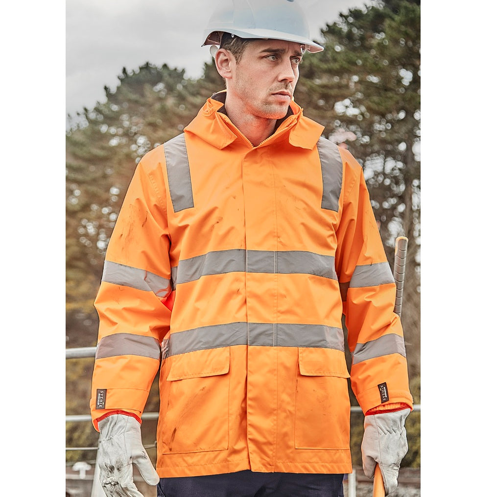 Syzmik ZJ580 Unisex Hi Vis VIC Rail 4 In 1 Waterproof Jacket
