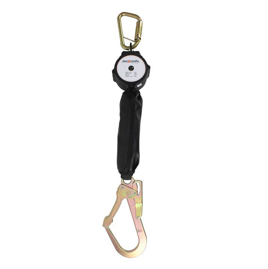 Maxisafe ZMIC02 Self Retractable 2m Lanyard with Carabiner and Aluminium Hook